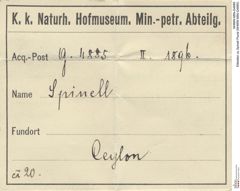 Etiketten zu Spinell Plural (NHMW-MIN-G4885)